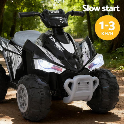 Rigo Kids Ride On Car ATV Quad Motorbike Electric Outdoor Toys 12V Black.