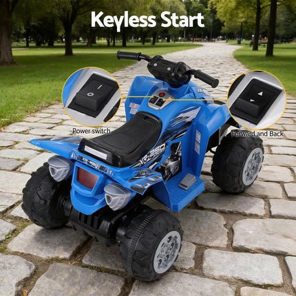 Rigo Kids Ride On Car ATV Quad Motorbike Electric Outdoor Toys 12V Blue.