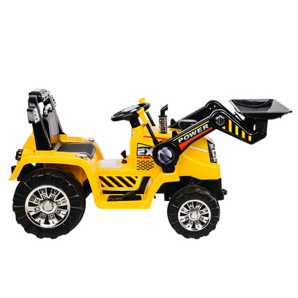 Rigo Kids Electric Ride On Car Bulldozer Digger Loader Remote 6V Yellow.