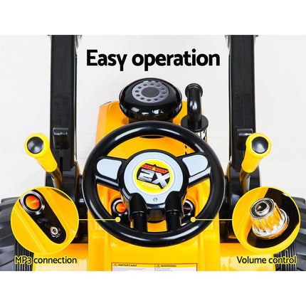 Rigo Kids Electric Ride On Car Bulldozer Digger Loader Remote 6V Yellow.