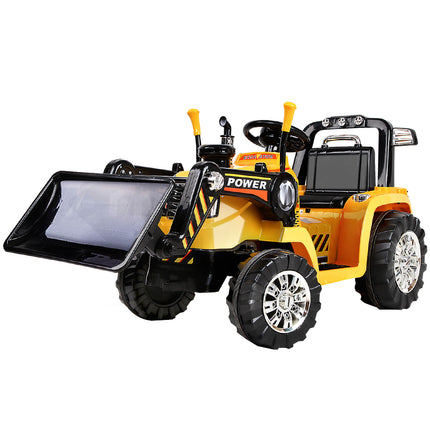 Rigo Kids Electric Ride On Car Bulldozer Digger Loader Remote 6V Yellow.