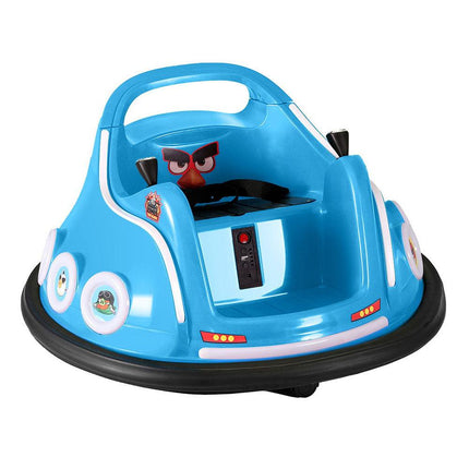 Kids Ride On Car Bumper Electric Toys Cars Light Remote Angry Birds Sticker Blue.