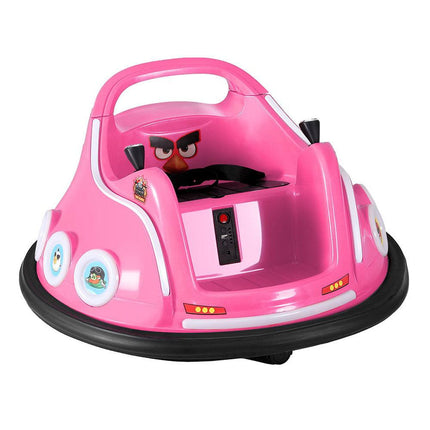 Kids Ride On Car Bumper Electric Ride On Cars Light Remote Angry Birds Sticker Pink.
