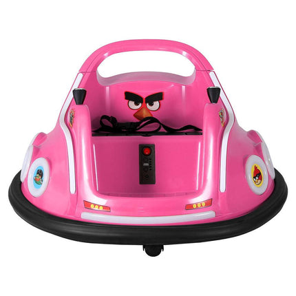 Kids Ride On Car Bumper Electric Ride On Cars Light Remote Angry Birds Sticker Pink.
