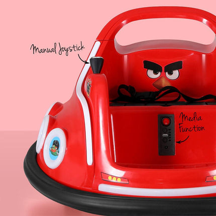 Kids Ride On Car Bumper Electric Ride On Cars Light Remote Angry Birds Sticker Red.