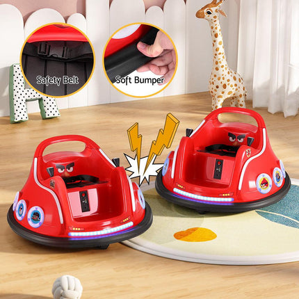 Kids Ride On Car Bumper Electric Ride On Cars Light Remote Angry Birds Sticker Red.
