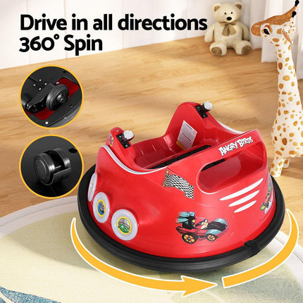 Kids Ride On Car Bumper Electric Ride On Cars Light Remote Angry Birds Sticker Red.