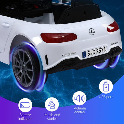 Kids Electric Ride On Car Licensed Outdoor Toys Cars Music Remote White.