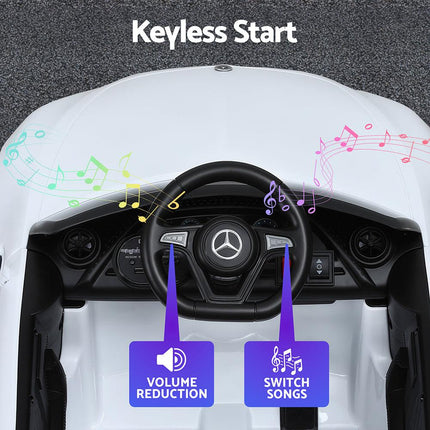 Kids Electric Ride On Car Licensed Outdoor Toys Cars Music Remote White.