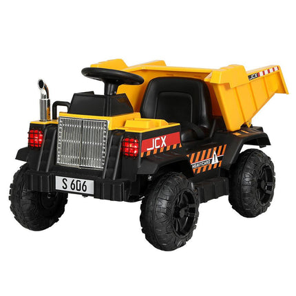 Rigo Kids Electric Ride On Car Dumptruck Loader Toy Cars 12V Yellow.
