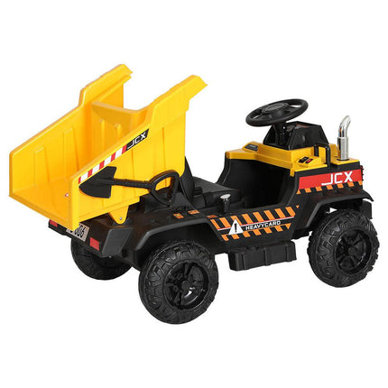 Rigo Kids Electric Ride On Car Dumptruck Loader Toy Cars 12V Yellow.