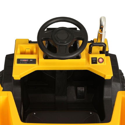 Rigo Kids Electric Ride On Car Dumptruck Loader Toy Cars 12V Yellow.