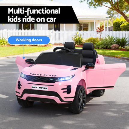 Kids Electric Ride On Car Land Rover Licensed Toy Cars Remote 12V Battery Pink.