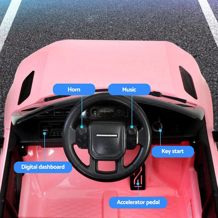 Kids Electric Ride On Car Land Rover Licensed Toy Cars Remote 12V Battery Pink.