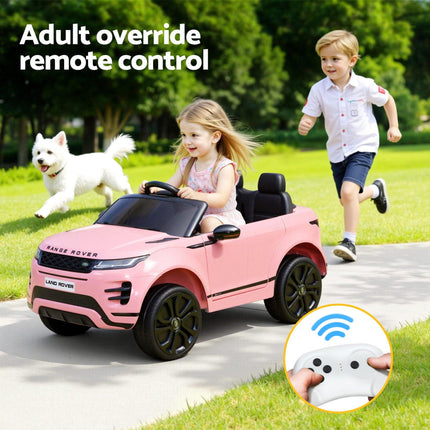 Kids Electric Ride On Car Land Rover Licensed Toy Cars Remote 12V Battery Pink.