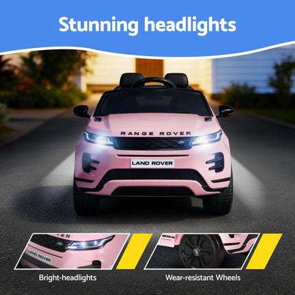Kids Electric Ride On Car Land Rover Licensed Toy Cars Remote 12V Battery Pink.