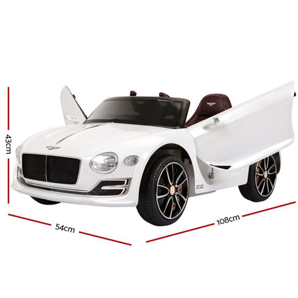 Kids Electric Ride On Car Bentley Licensed EXP12 Toy Cars Remote 12V White.