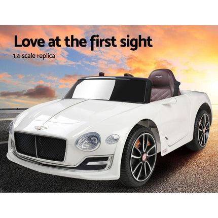 Kids Electric Ride On Car Bentley Licensed EXP12 Toy Cars Remote 12V White.