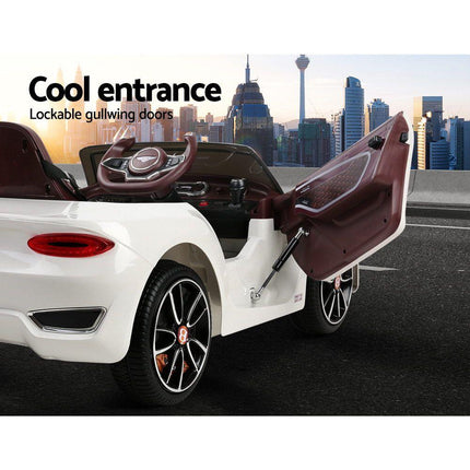 Kids Electric Ride On Car Bentley Licensed EXP12 Toy Cars Remote 12V White.