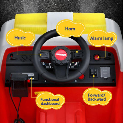 Rigo Kids Ride On Car Electric Fire Engine Fighting Truck with Water Gun Music.