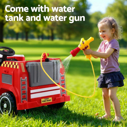 Rigo Kids Ride On Car Electric Fire Engine Fighting Truck with Water Gun Music.