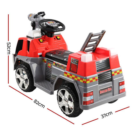 Rigo Kids Electric Ride On Car Fire Engine Fighting Truck Toy Cars 6V Red.