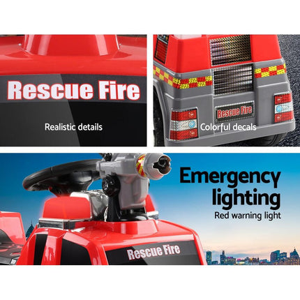 Rigo Kids Electric Ride On Car Fire Engine Fighting Truck Toy Cars 6V Red.