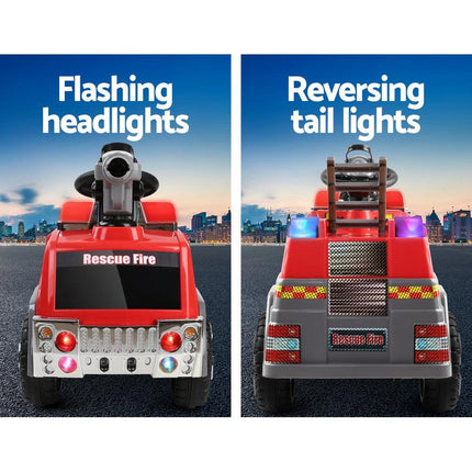Rigo Kids Electric Ride On Car Fire Engine Fighting Truck Toy Cars 6V Red.