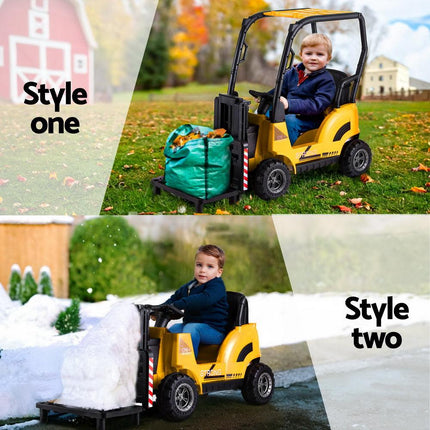 Rigo Kids Electric Ride On Car Forklift Loader Toys Cars Horn Remote 12V Yellow.