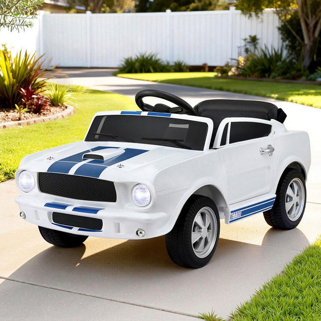 Kids Electric Ride On Car Licensed GT350 Outdoor Toys Cars Music Remote White.