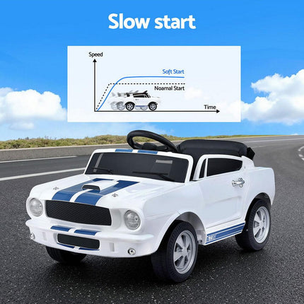 Kids Electric Ride On Car Licensed GT350 Outdoor Toys Cars Music Remote White.