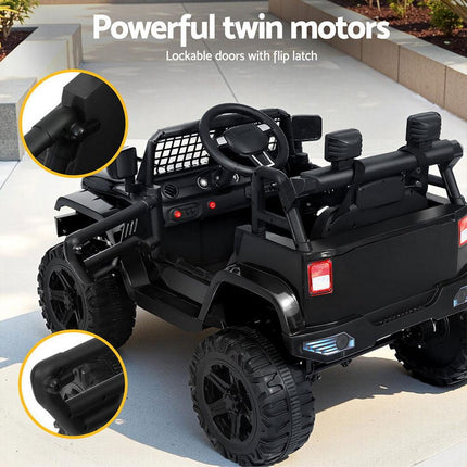 Rigo Kids Electric Ride On Car Jeep Toy Cars Remote 12V Black.
