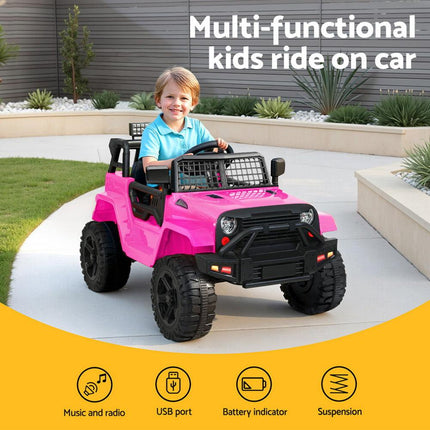Rigo Kids Electric Ride On Car Jeep Toy Cars Remote 12V Pink.