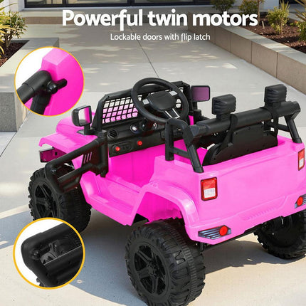 Rigo Kids Electric Ride On Car Jeep Toy Cars Remote 12V Pink.