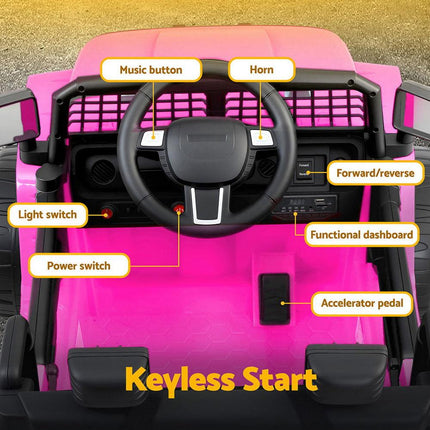 Rigo Kids Electric Ride On Car Jeep Toy Cars Remote 12V Pink.