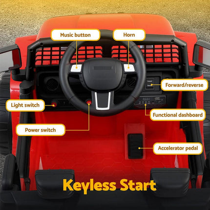 Rigo Kids Electric Ride On Car Jeep Toy Cars Remote 12V Red.