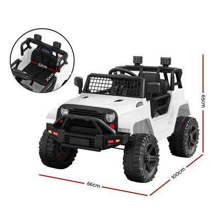 Rigo Kids Electric Ride On Car Jeep Toy Cars Remote 12V White.