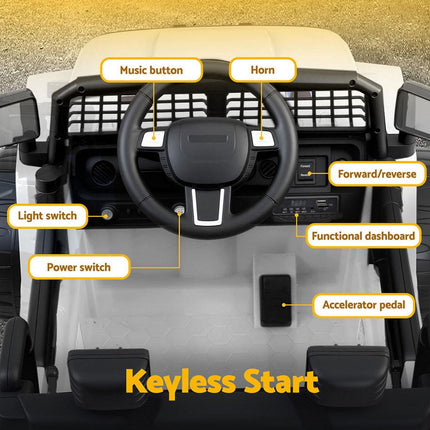 Rigo Kids Electric Ride On Car Jeep Toy Cars Remote 12V White.