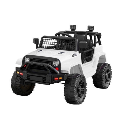 Rigo Kids Electric Ride On Car Jeep Toy Cars Remote 12V White.