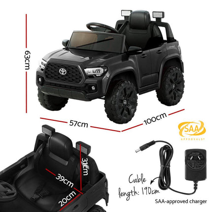 Kids Electric Ride On Car Toyota Tacoma Off Road Jeep Toy Cars Remote 12V Black.
