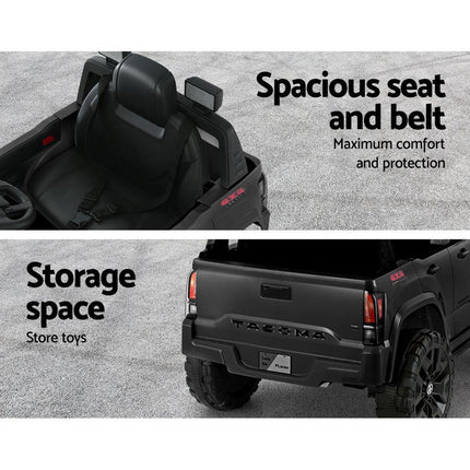 Kids Electric Ride On Car Toyota Tacoma Off Road Jeep Toy Cars Remote 12V Black.