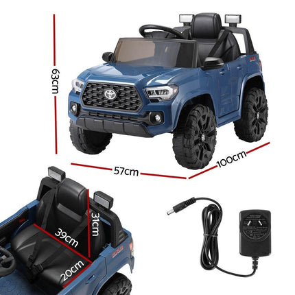 Kids Electric Ride On Car Toyota Tacoma Off Road Jeep Toy Cars Remote 12V Blue.