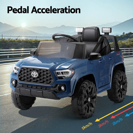 Kids Electric Ride On Car Toyota Tacoma Off Road Jeep Toy Cars Remote 12V Blue.