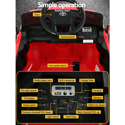Kids Electric Ride On Car Toyota Tacoma Off Road Jeep Toy Cars Remote 12V Red.