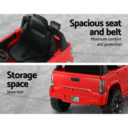 Kids Electric Ride On Car Toyota Tacoma Off Road Jeep Toy Cars Remote 12V Red.
