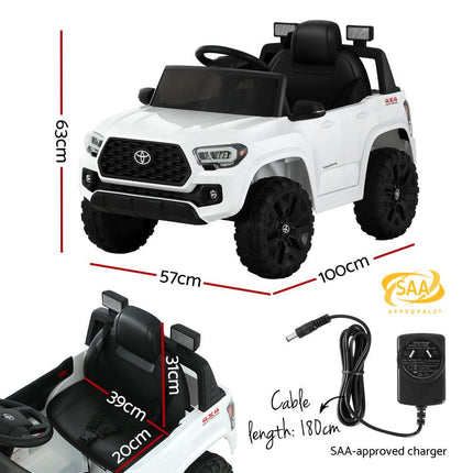 Kids Electric Ride On Car Toyota Tacoma Off Road Jeep Toy Cars Remote 12V Whte.