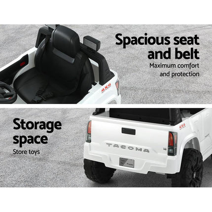 Kids Electric Ride On Car Toyota Tacoma Off Road Jeep Toy Cars Remote 12V Whte.