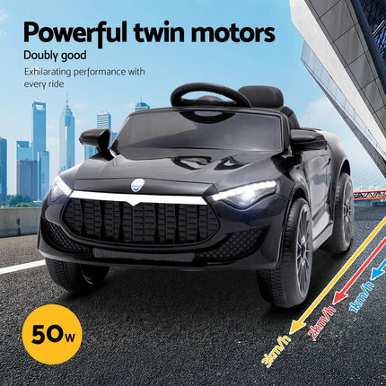 Rigo Kids Electric Ride On Car Toys Cars Horn Music Remote Control 12V Black.