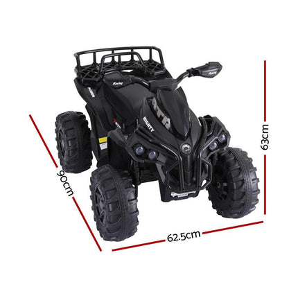 Rigo Kids Ride On Car ATV Quad Motorbike Storage Rack Electric Toys 12V Black.