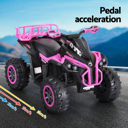 Rigo Kids Ride On Car ATV Quad Motorbike Storage Rack Electric Toys 12V Pink.